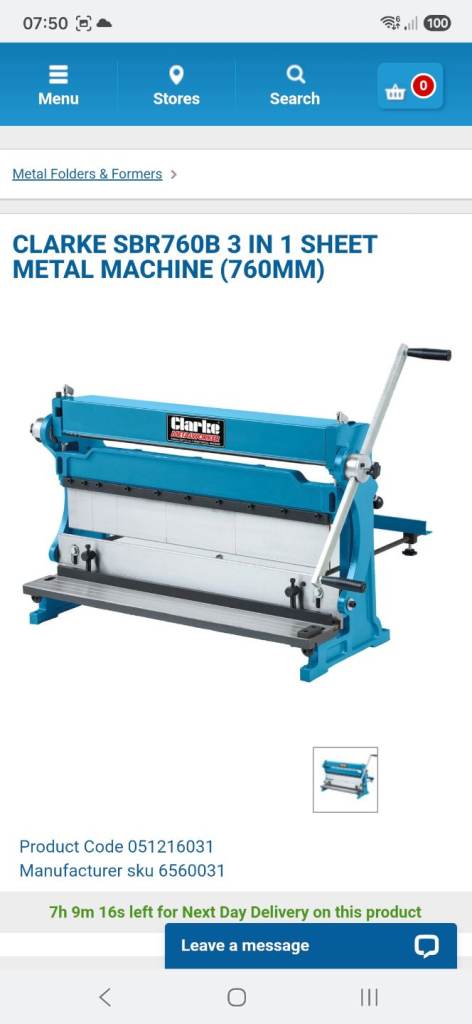Clarke SBR760B 3 in 1 Sheet Metal Machine (760mm)