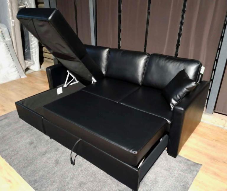 Like new corner sofa bed black