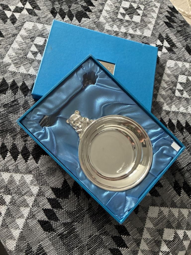 Children's Christening gift set & box.