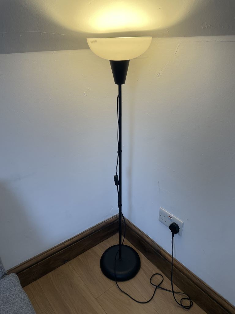 IKEA NOT Tall Black Floor Lamp Single Uplighter