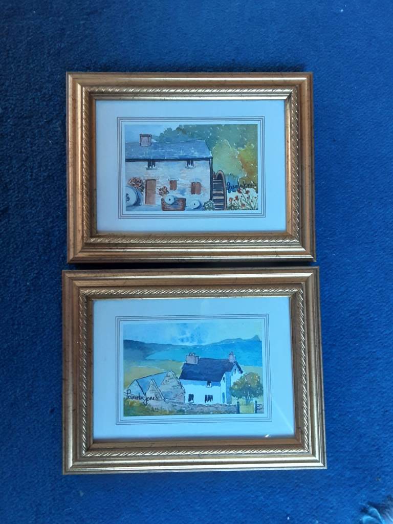 Two original watercolours, Swansea scenes , Rhossili and Felindre 