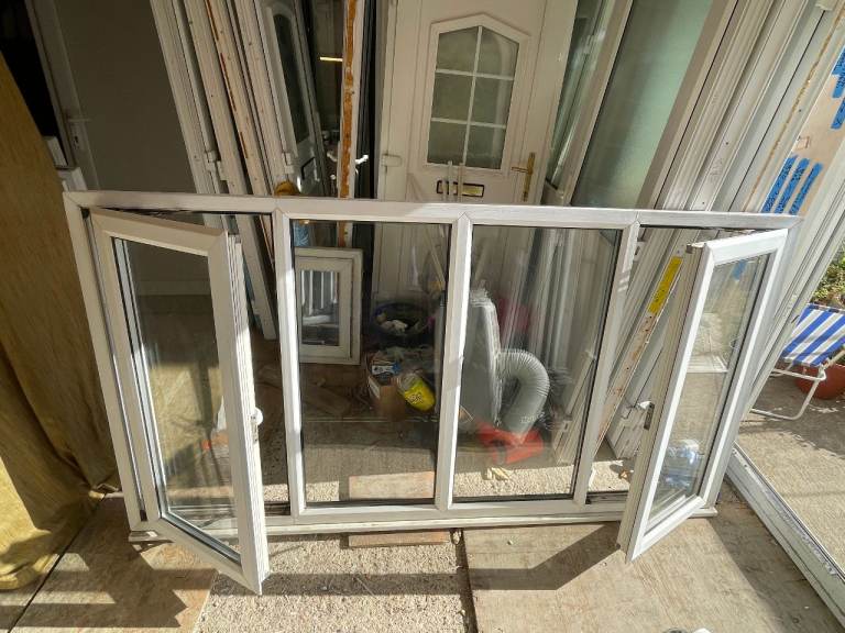 H 120 x W 223 cm - UPVC DOUBLE GLAZED WINDOW - CLEAR TOUGHENED GLASS (REF: LJ45)