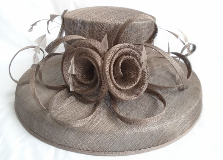 Ladies Phase Eight Praline Ashford Flower Brimmed Hat S/M Boxed