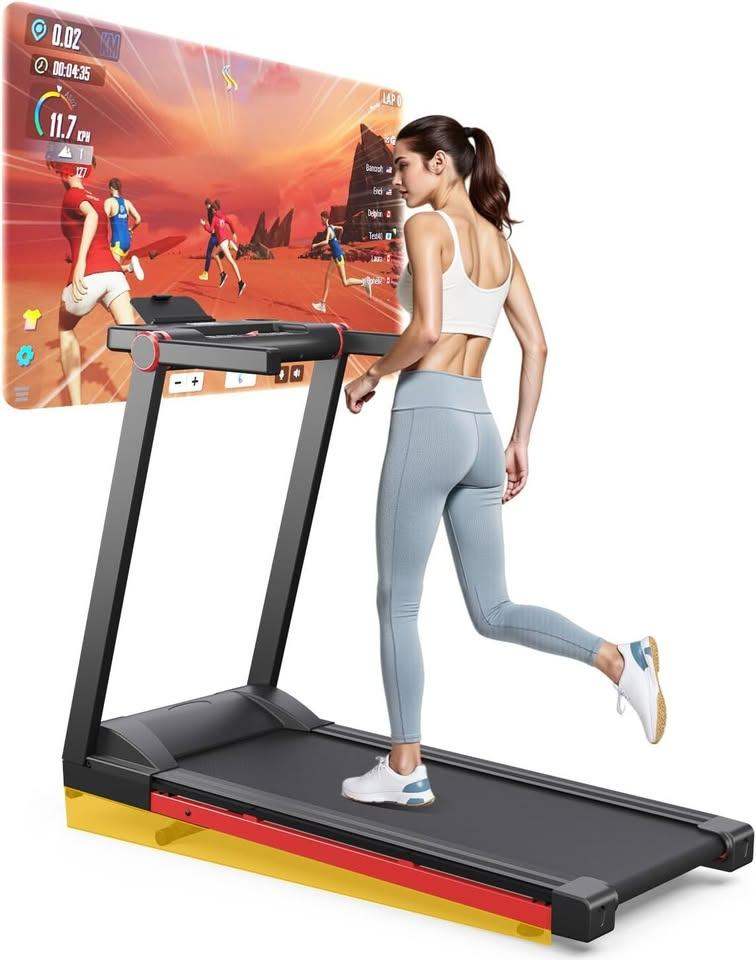 Foldable Treadmill 112x42cm, 158kg Weight Capacity, 16km/h, 6% Incline