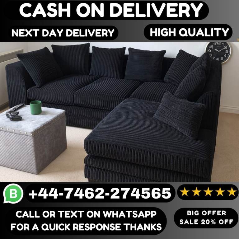 Jumbo Cord Corner & 3+2 Sofas Sale – Cozy Comfort, Big Style!