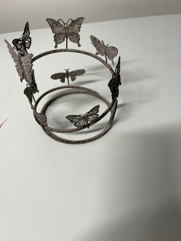 Decorative Metal Butterfly Holder – Good Condition