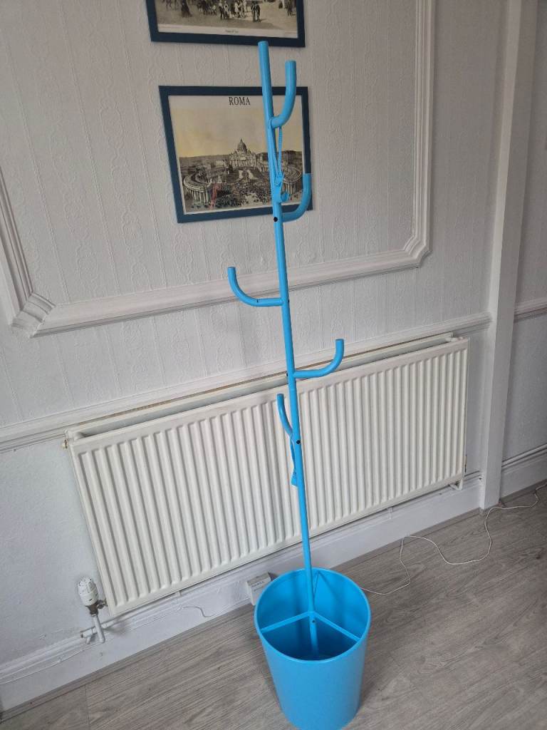 IKEA Freestanding Blue Coat Rack / Umbrella Stand