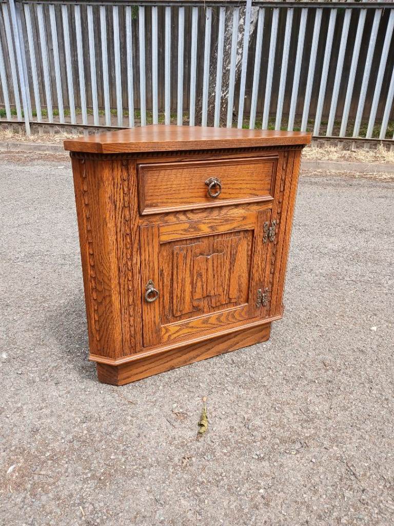 Lovely Oak Jaycee Of Brighton Low Corner Cupboard 