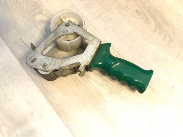Used Parcel Tape Dispenser - Green Handle, Good Condition