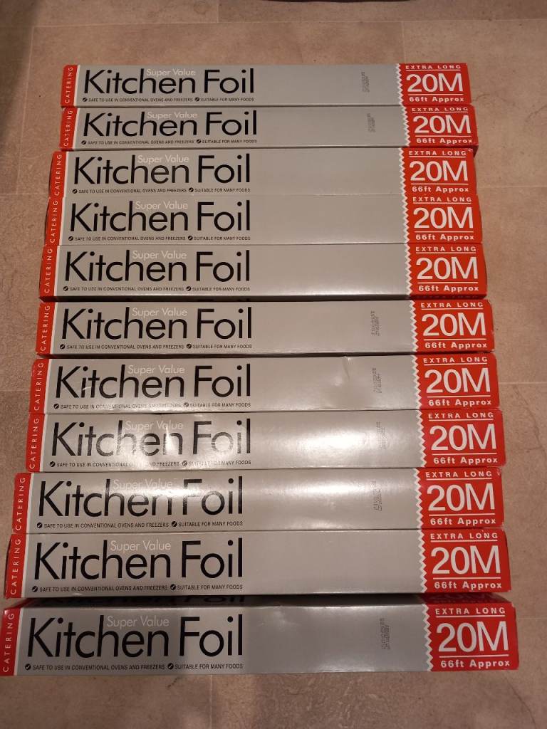 New 20M catering kitchen foil. £3 each.