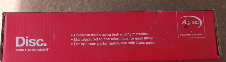 Apec rear brake disc - BRAND NEW