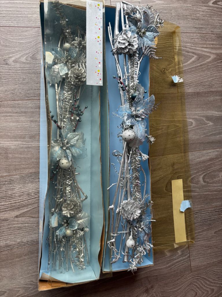 Christmas silver table top decoration