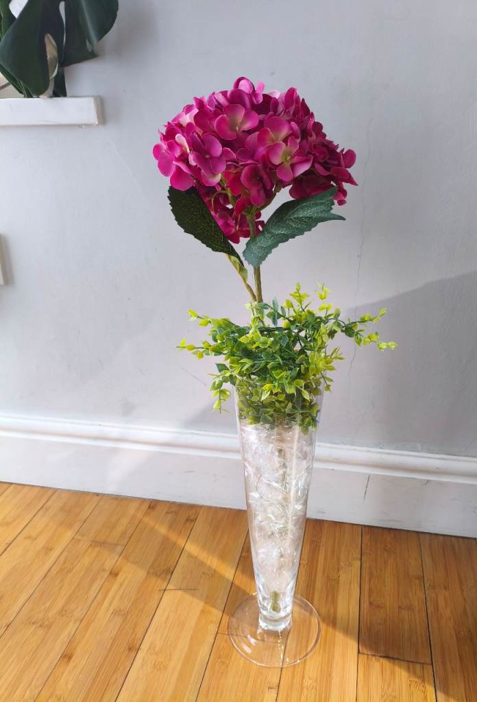 10 Wedding Table Centrepieces 70cm Tall Glass Vases LED Lights Flowers Party/Event Centre Piece