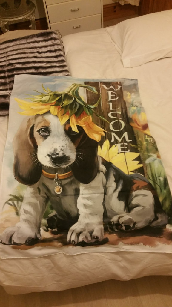 Cute new & Sealed Beagle puppy welcome banner (Double sided)