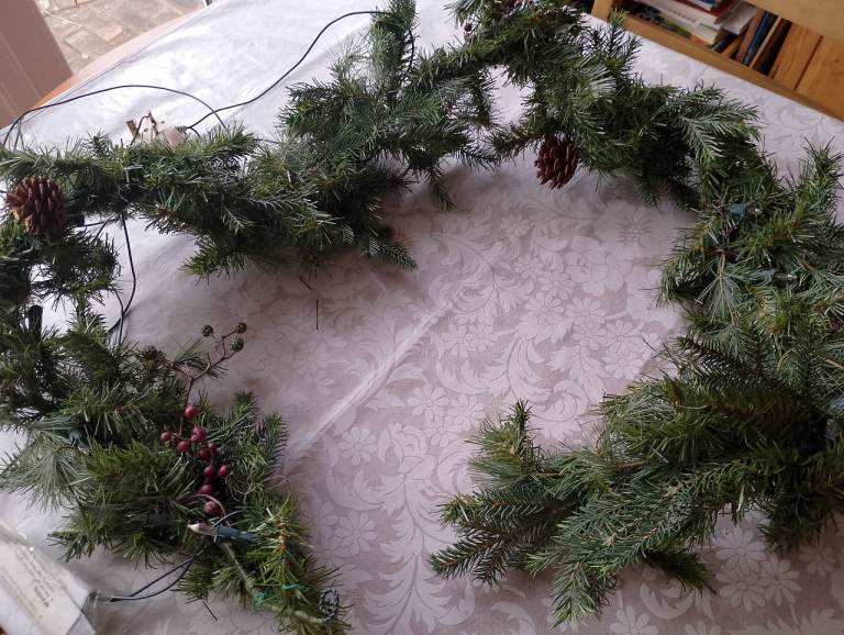 Xmas Mantle Piece Decoration with Lights