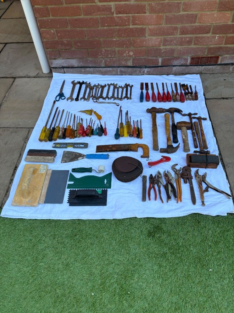 Large Job Lot of Hand Tools – Wrenches, Screwdrivers, Hammers