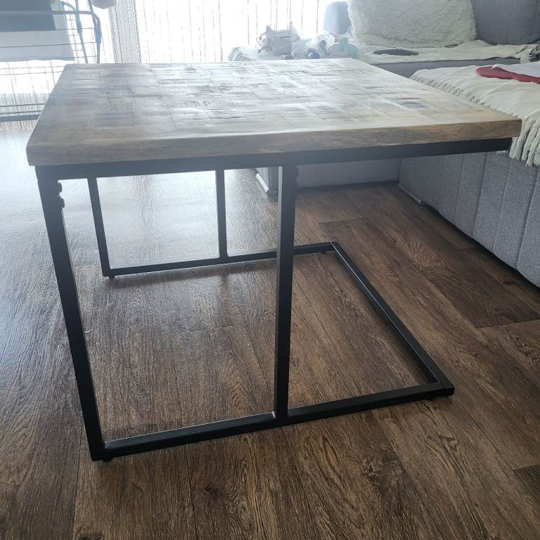 Mango Wooden Coffee Table with Metal Frame