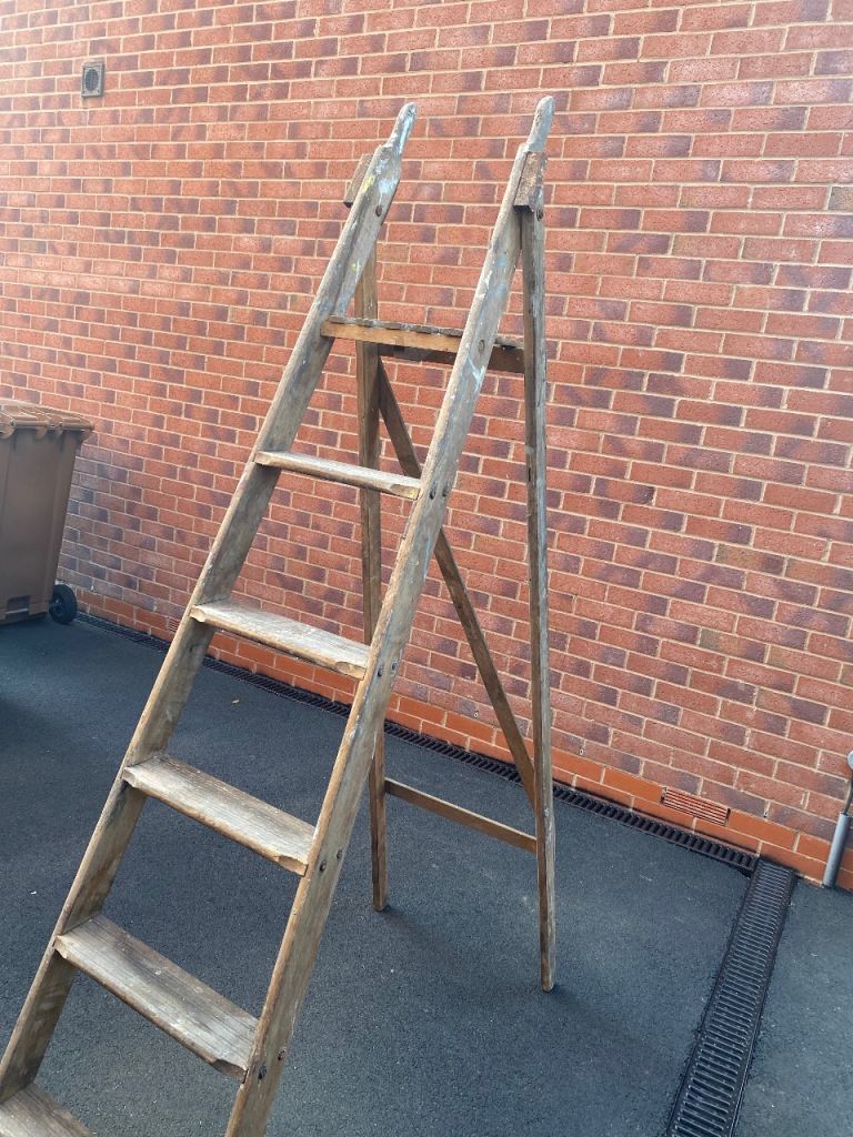 Wooden A-Frame Ladder – Fair Condition