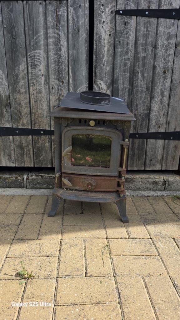 Cast Iron Wood Burning Stove - Fair Condition