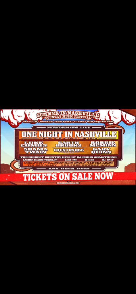 Summer in Nashville 4 x tickets 