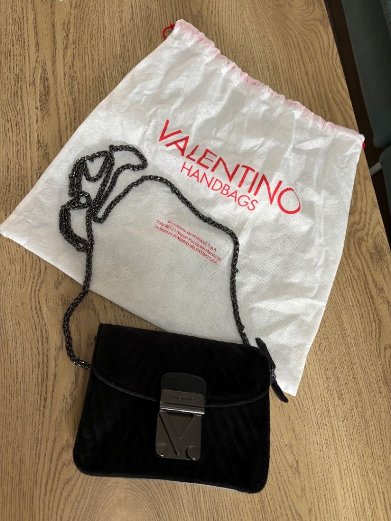Valentino Black Velvet Crossbody Bag – As Good As New
