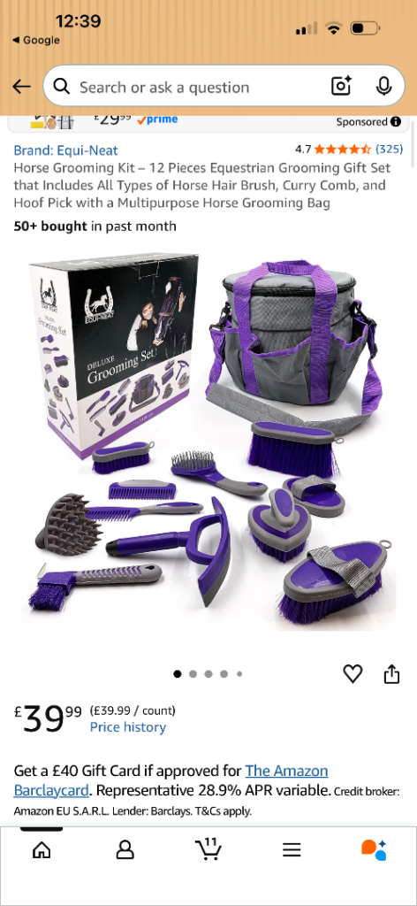 Horse grooming set 
