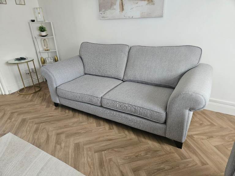 Angelic range DFS Grey Fabric Three Seater Sofa and two one seater sofas
