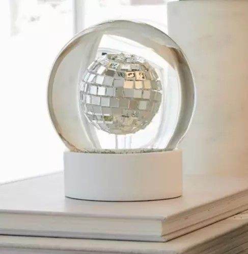 Snow Globe - Elegant Snow Globe "Disco" globe white Home wedding any occasion gift really