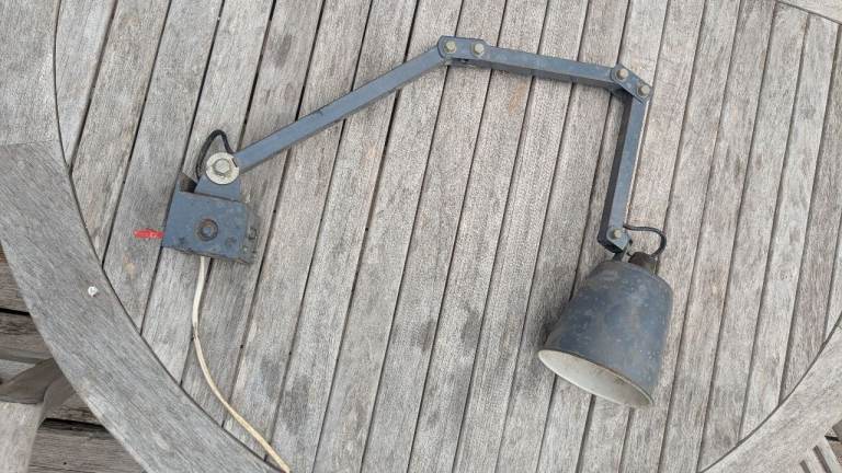 MEMLITE Vintage Industrial Wall Light - Grey, Fair Condition