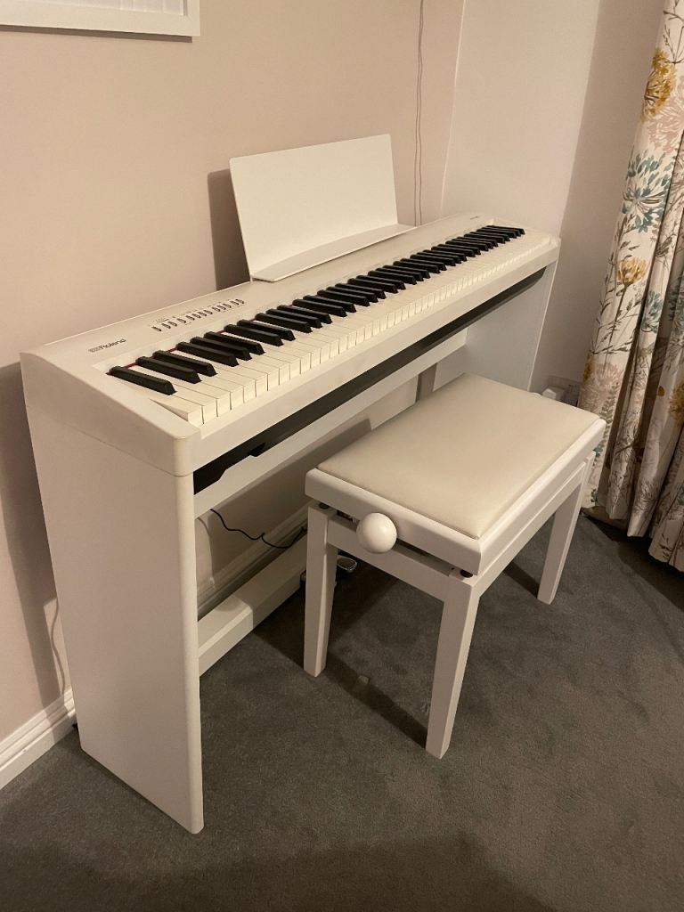 Roland FP30 88 key weighted digital piano with stand, pedals, stool