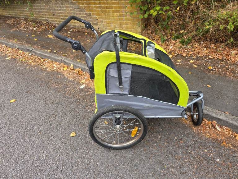 Bike Trailer for Kids or Pets – Good Condition, Green/Grey