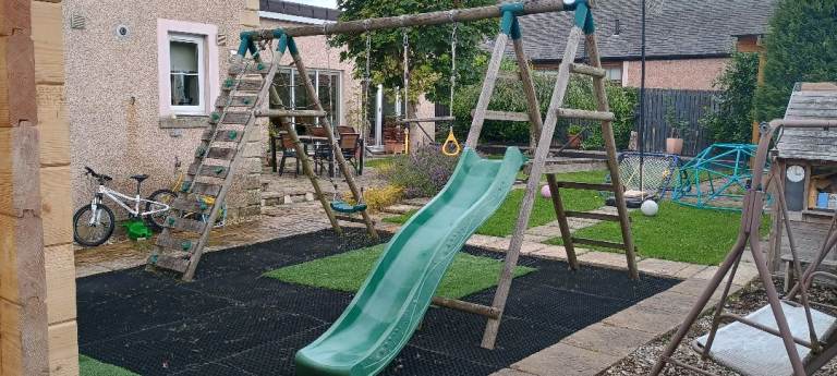 Plum Woolly Monkey Swing, Climbing & Slide set – Fair Condition