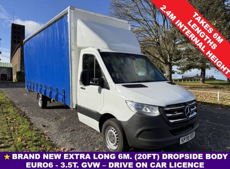 2020 Mercedes-Benz Sprinter 2.1 316Cdi  3.5T New Extra Long 20ft (6m) Curtainside, Eu 6 163ps Cur...