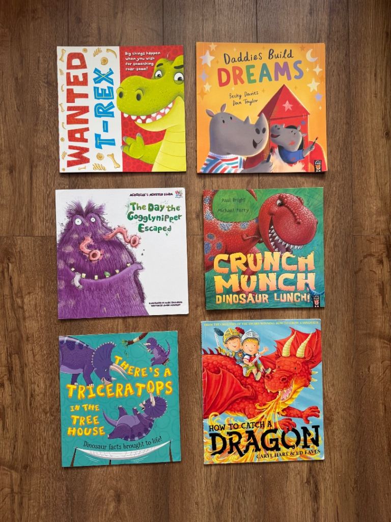 Brand NEW- Bundle of 6 Children's Books - Dinosaurs, Dragons & Monsters!