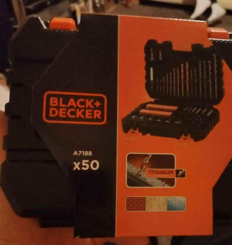  A black and decker 50 piece drill ,screw and socket set