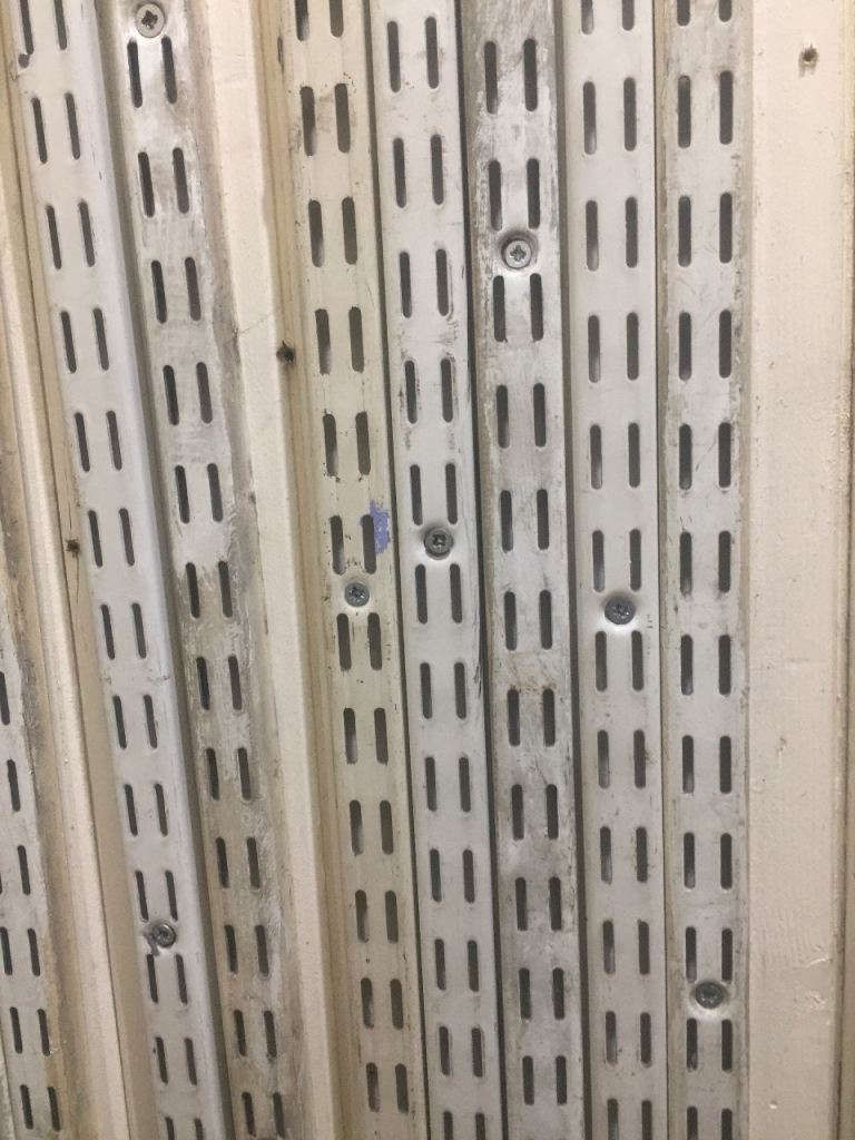 White Metal Shop Shelving Strips - Fair Condition, Ready to Use