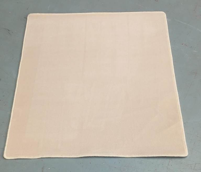 Small cream rug with whipped edge to match