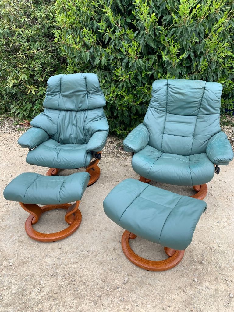 Genuine Stressless chairs and footstools