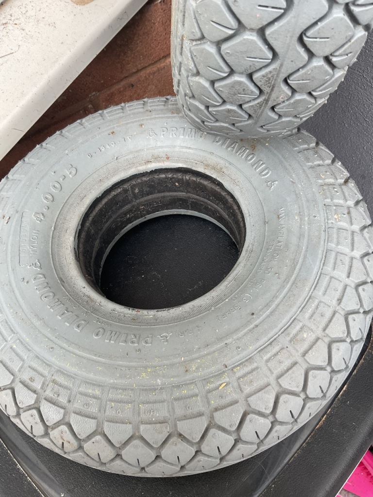 Disabled scooter soiled tyre x 2 unsed 