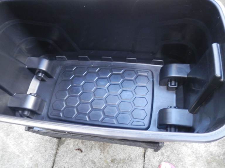 Strata 145 litre garden waterproof storage box with wheels.