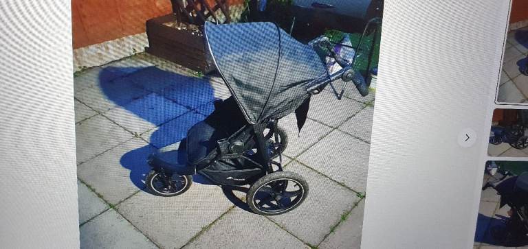 hauck Runner 2, Black - Robust All Terrain Pushchair XL Pneumati.