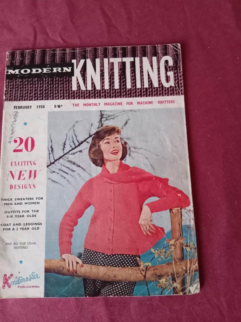 Modern Knitting February 1958 Machine Knitting Magazine  - a Knitmaster publication