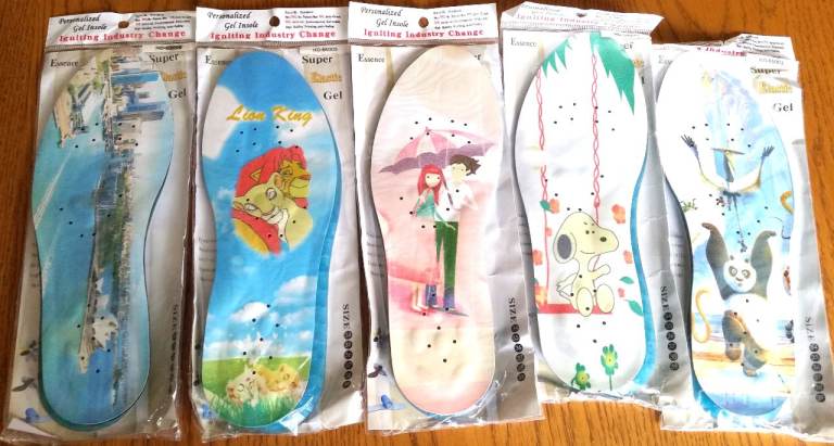 £15 the lot! Insoles Shoe Trainer 5 Pairs gel Joblot Unique Desings Unisex Adults Lion King