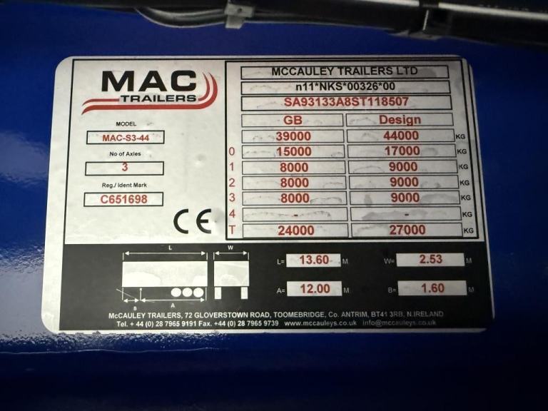 MAC 3 AXLE LOWLOADER WITH LIFTING DECK 