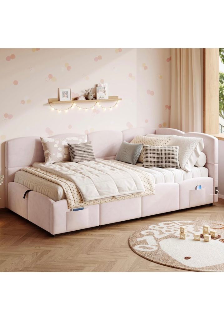 Luxury Velvet Daybed with Hidden Storage