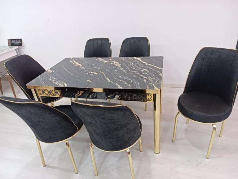 Marble Style Brand New Dining Table with Chairs Available for Sale, With Free Home Delivery!!!!