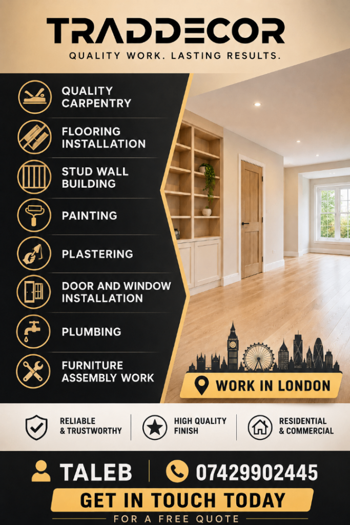 Affordable Multi-tradesman London | Carpentry, Plumbing