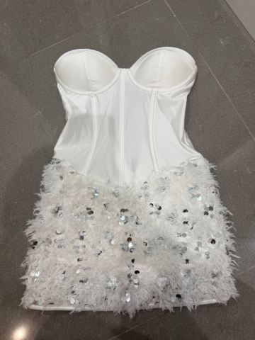 chinese dress ladies Alice Cut-Out Bodycon Sleeved Bandeau Mini Dress Latte main image 1