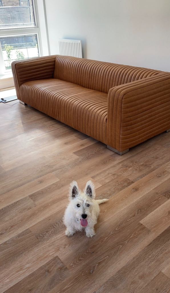 Cotswold Grey Kingham Large Leather Sofa 