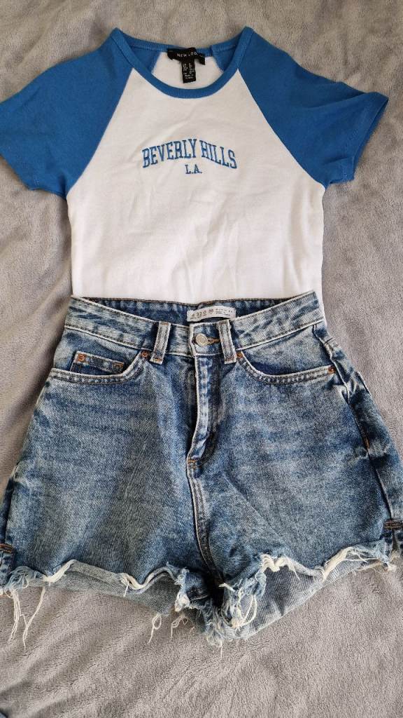 New look t shirt and denim shorts, mountain warehouse  t shirt and skirt
